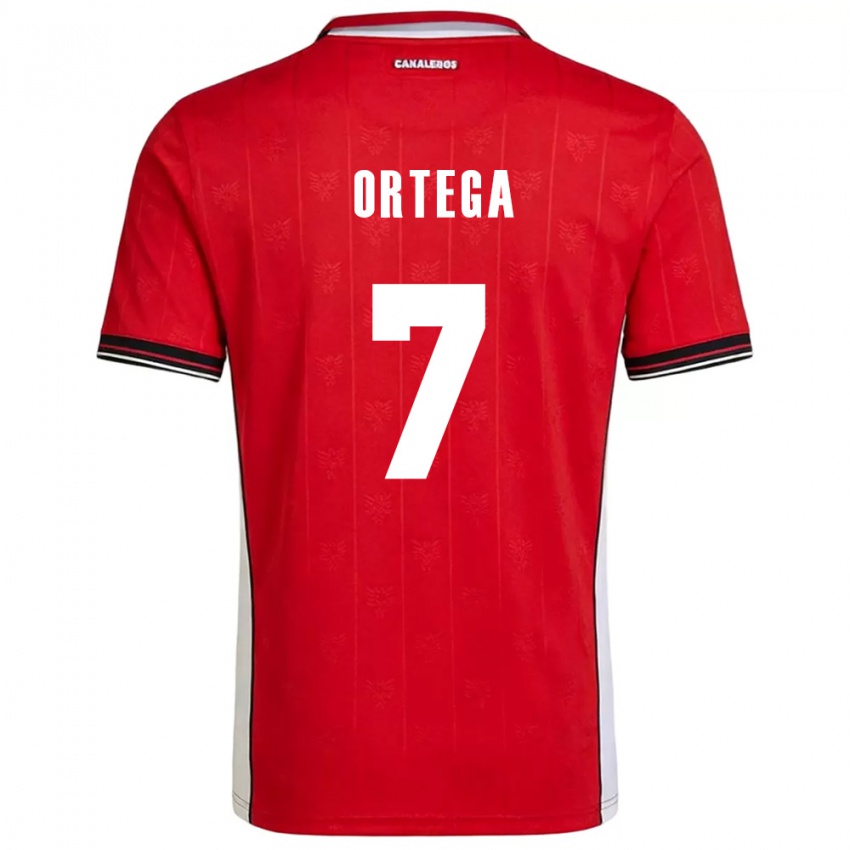 ילדים פנמה Mauro Ortega #7 אדום חום לבן ג'רזי ביתית 26-28 חולצה קצרה