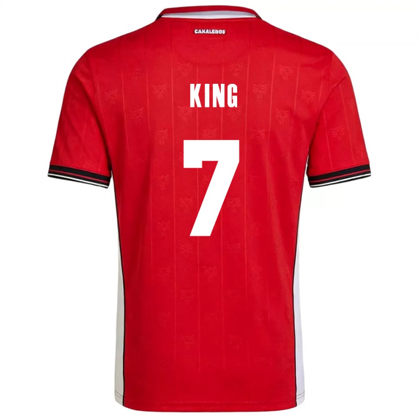 ילדים פנמה Sherline King #7 אדום חום לבן ג'רזי ביתית 26-28 חולצה קצרה