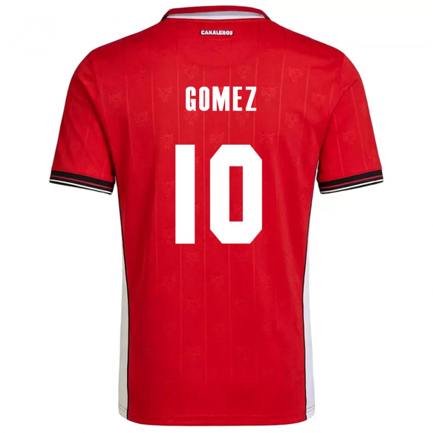 ילדים פנמה Ernesto Gómez #10 אדום חום לבן ג'רזי ביתית 26-28 חולצה קצרה