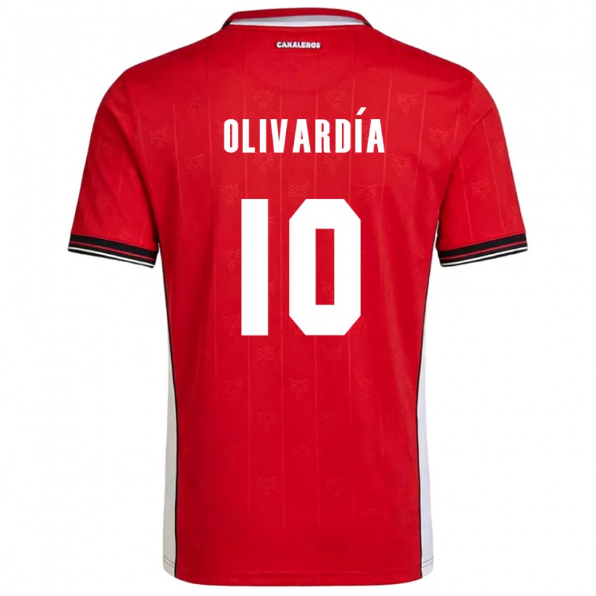 ילדים פנמה Adrián Olivardía #10 אדום חום לבן ג'רזי ביתית 26-28 חולצה קצרה