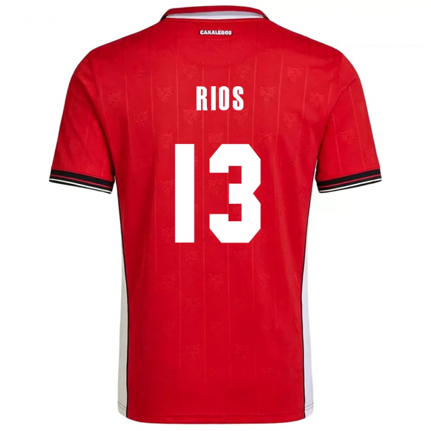 ילדים פנמה Héctor Ríos #13 אדום חום לבן ג'רזי ביתית 26-28 חולצה קצרה