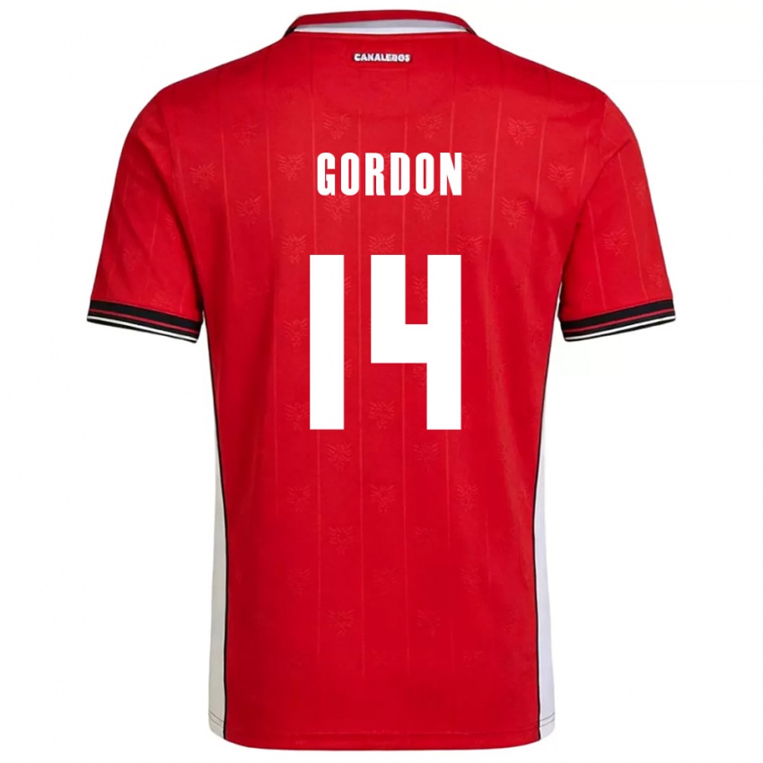 ילדים פנמה Yassir Gordon #14 אדום חום לבן ג'רזי ביתית 26-28 חולצה קצרה