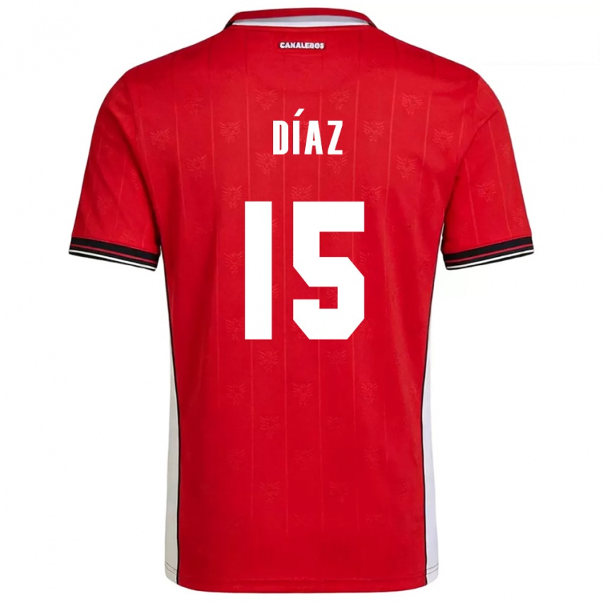 ילדים פנמה Jasir Díaz #15 אדום חום לבן ג'רזי ביתית 26-28 חולצה קצרה