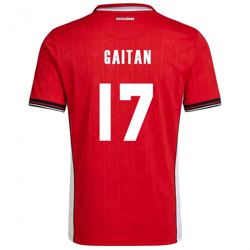 ילדים פנמה Luis Gaitán #17 אדום חום לבן ג'רזי ביתית 26-28 חולצה קצרה