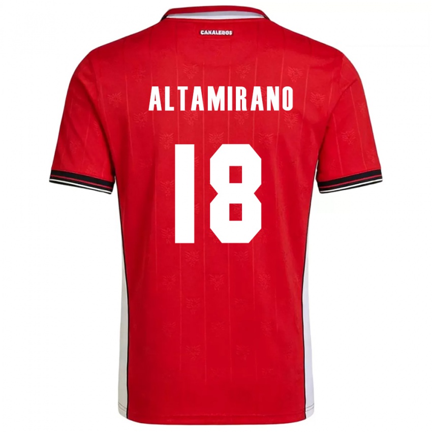 ילדים פנמה Abraham Altamirano #18 אדום חום לבן ג'רזי ביתית 26-28 חולצה קצרה