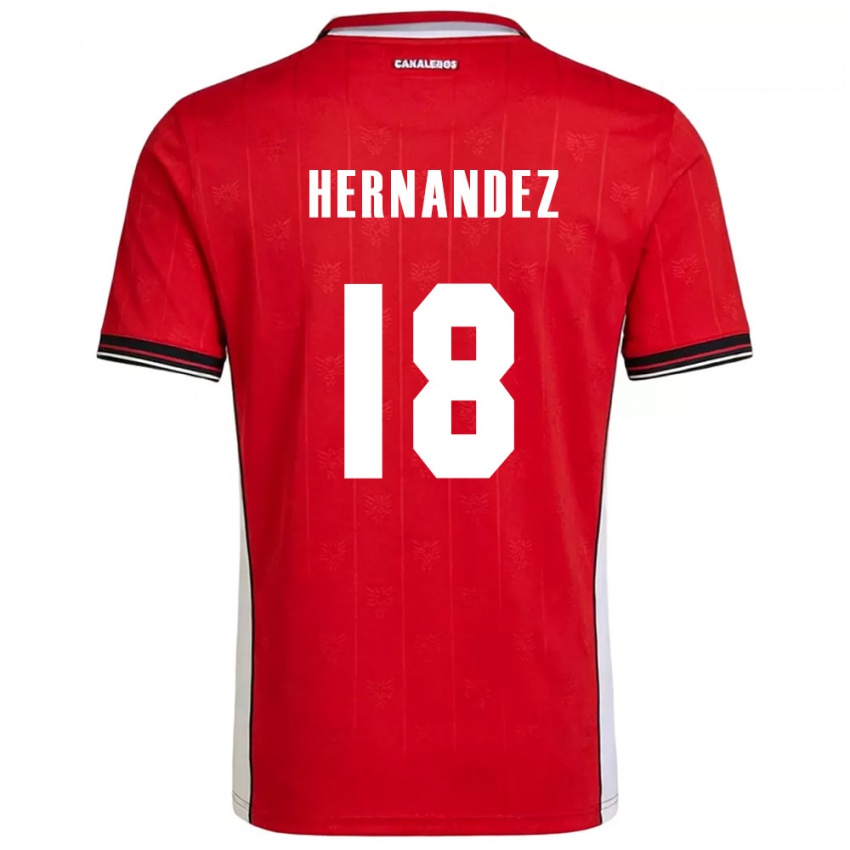 ילדים פנמה Erika Hernández #18 אדום חום לבן ג'רזי ביתית 26-28 חולצה קצרה