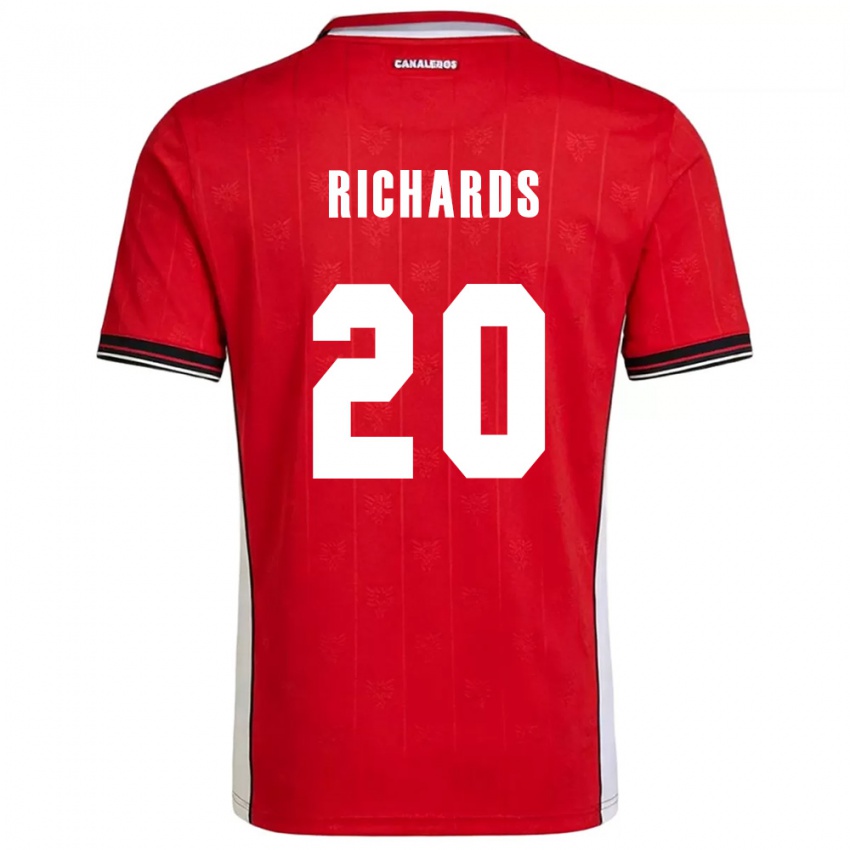 ילדים פנמה Moisés Richards #20 אדום חום לבן ג'רזי ביתית 26-28 חולצה קצרה