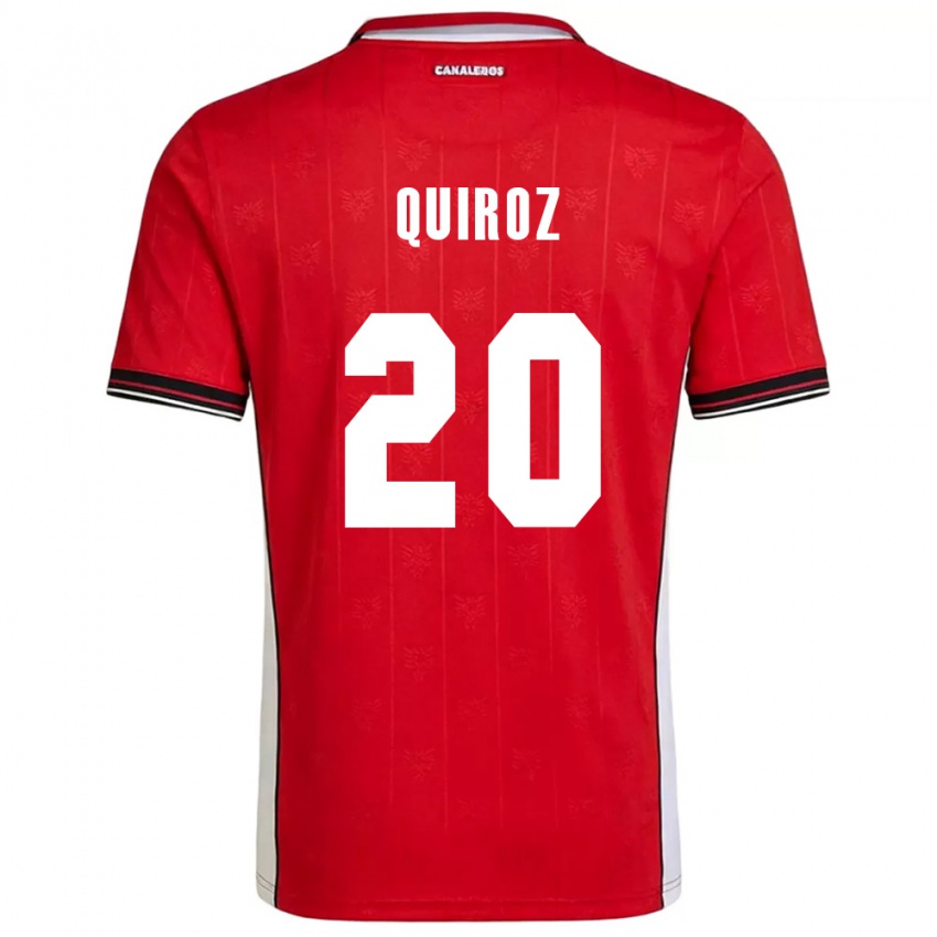 ילדים פנמה Gabriel Quiroz #20 אדום חום לבן ג'רזי ביתית 26-28 חולצה קצרה