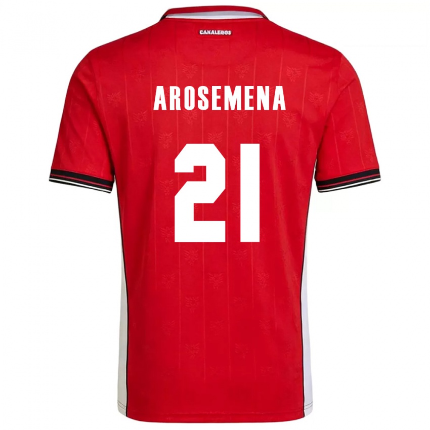 ילדים פנמה Pablo Arosemena #21 אדום חום לבן ג'רזי ביתית 26-28 חולצה קצרה
