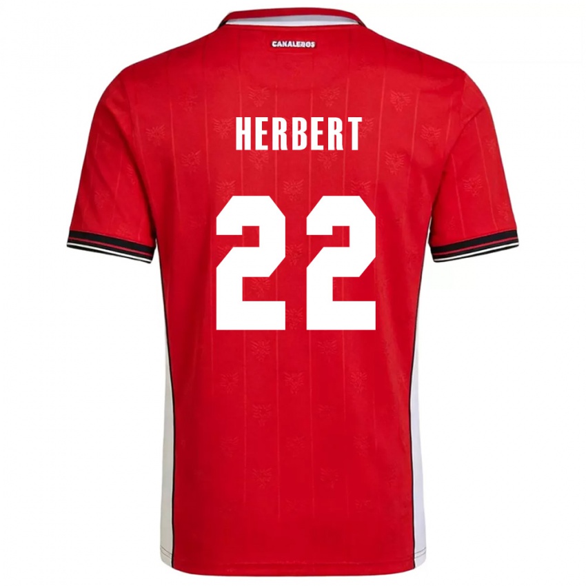 ילדים פנמה Antony Herbert #22 אדום חום לבן ג'רזי ביתית 26-28 חולצה קצרה