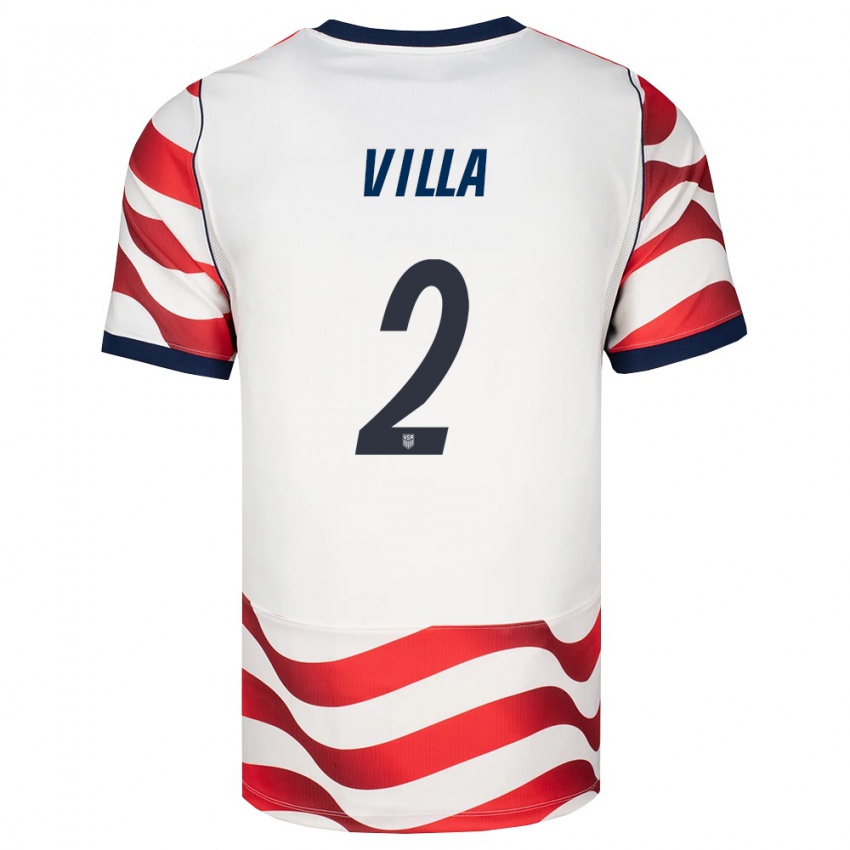 ילדים ארצות הברית Gio Villa #2 אדום לבן שחור ג'רזי ביתית 26-28 חולצה קצרה