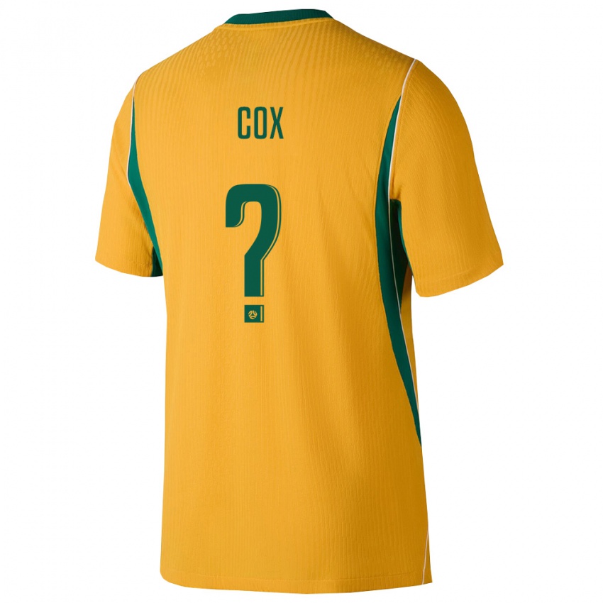 ילדים אוֹסטְרַלִיָה Ethan Cox #0 צהוב ירוק ג'רזי ביתית 26-28 חולצה קצרה
