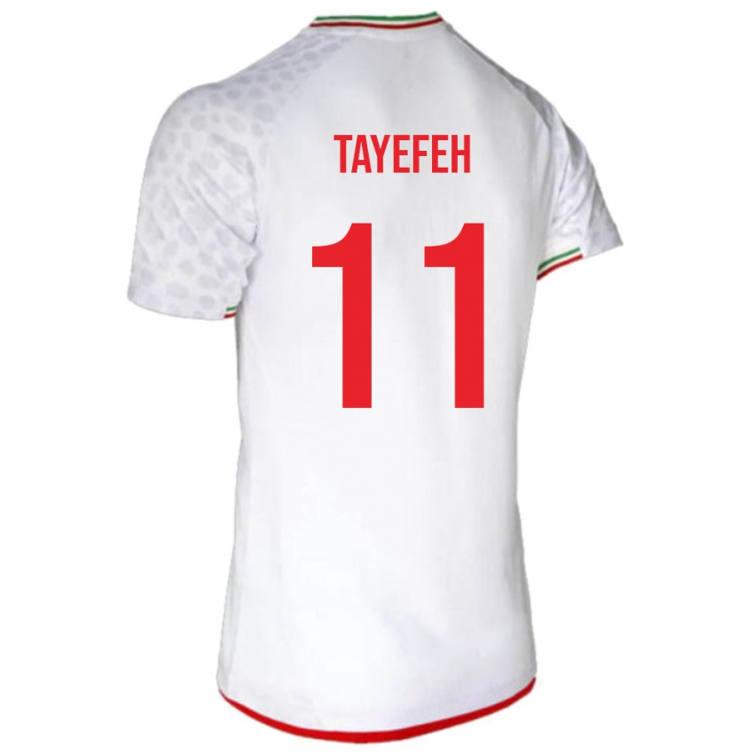 ילדים איראן Amirhossein Tayefeh #11 לבן אדום ג'רזי ביתית 26-28 חולצה קצרה