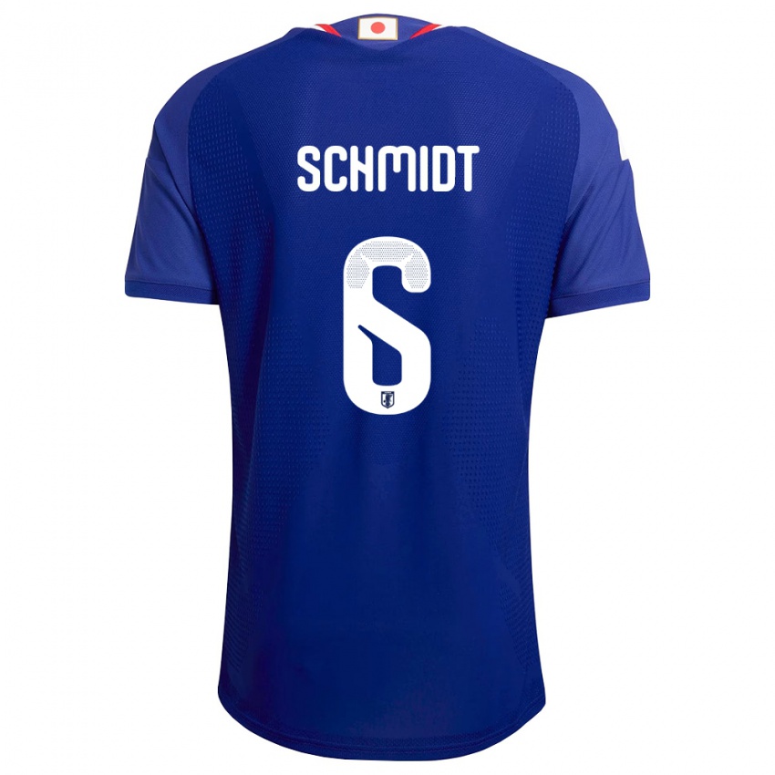 ילדים יַפָּן Nick Schmidt #6 כחול לבן אדום ג'רזי ביתית 26-28 חולצה קצרה