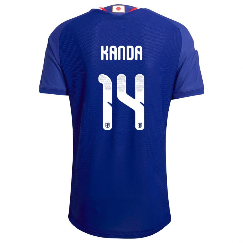 ילדים יַפָּן Taito Kanda #14 כחול לבן אדום ג'רזי ביתית 26-28 חולצה קצרה