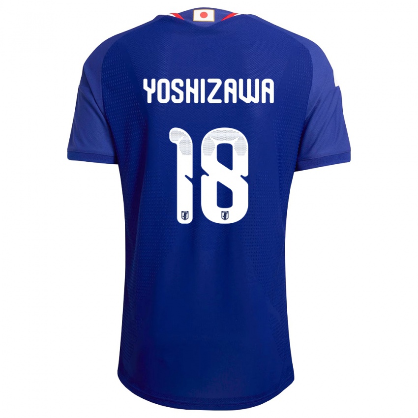 ילדים יַפָּן Oga Yoshizawa #18 כחול לבן אדום ג'רזי ביתית 26-28 חולצה קצרה