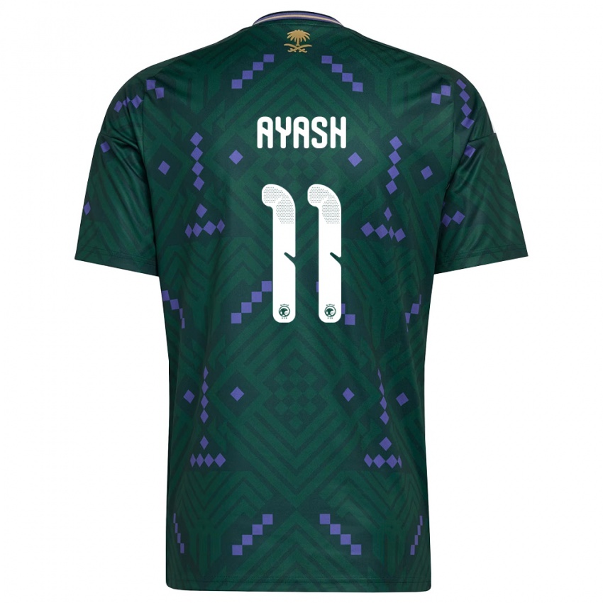 ילדים ערב הסעודית זיאד עיאש #11 ירוק סגול לבן ג'רזי ביתית 26-28 חולצה קצרה