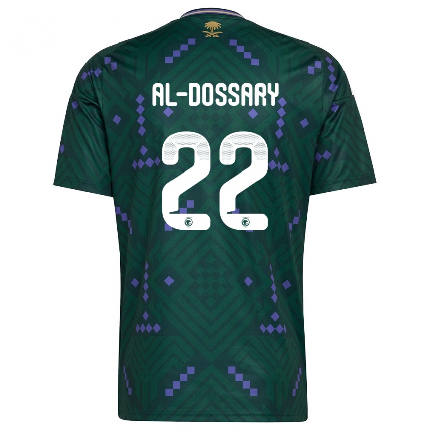 ילדים ערב הסעודית Khalid Al-Dossary #22 ירוק סגול לבן ג'רזי ביתית 26-28 חולצה קצרה