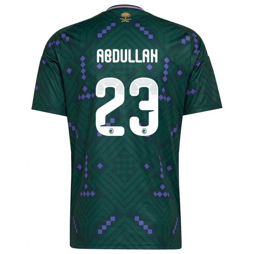 ילדים ערב הסעודית Nawaf Abdullah #23 ירוק סגול לבן ג'רזי ביתית 26-28 חולצה קצרה