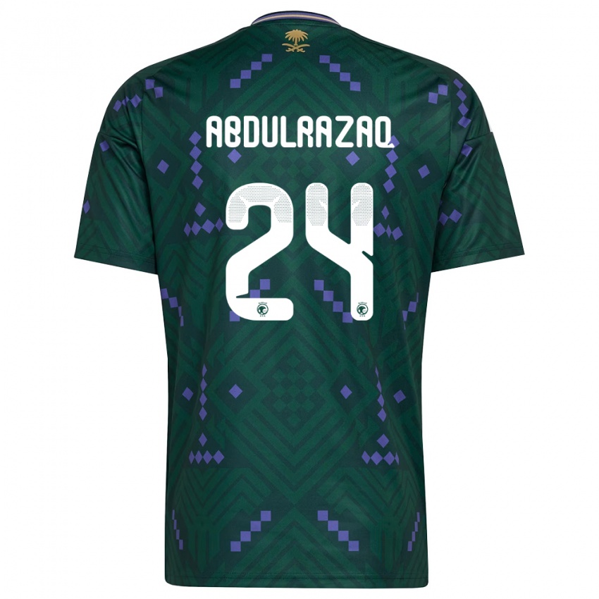 ילדים ערב הסעודית Aseel Abdulrazaq #24 ירוק סגול לבן ג'רזי ביתית 26-28 חולצה קצרה