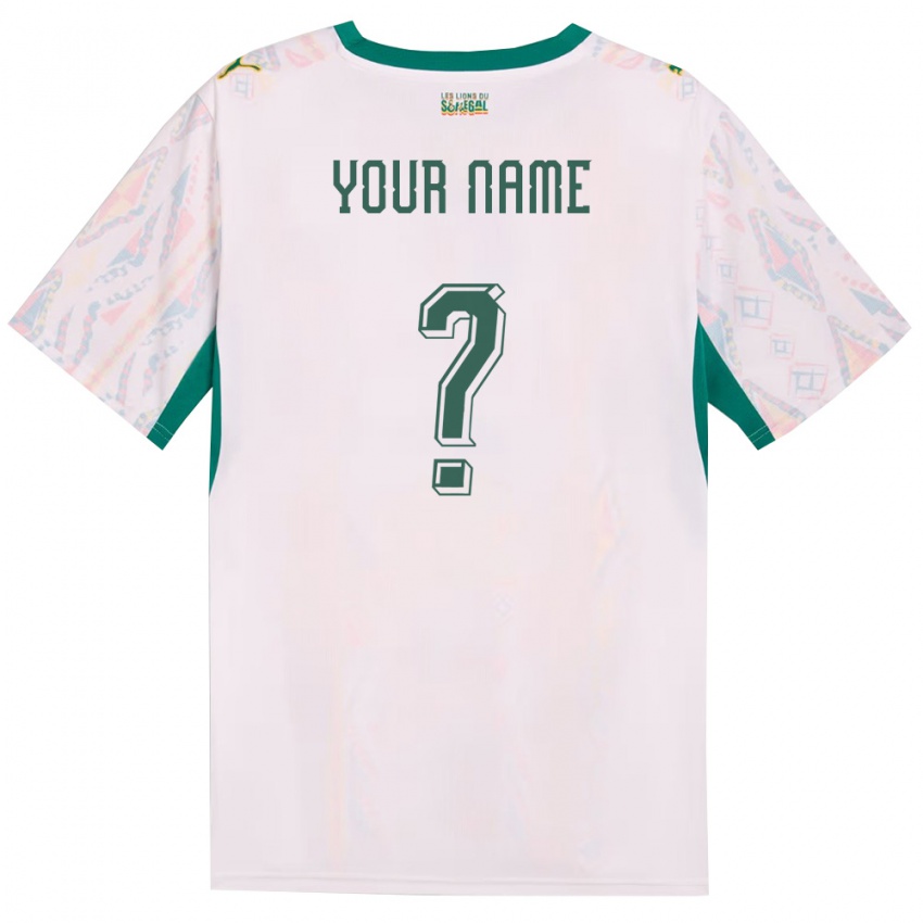 ילדים סנגל השם שלך #0 לבן ירוק צהוב ג'רזי ביתית 26-28 חולצה קצרה