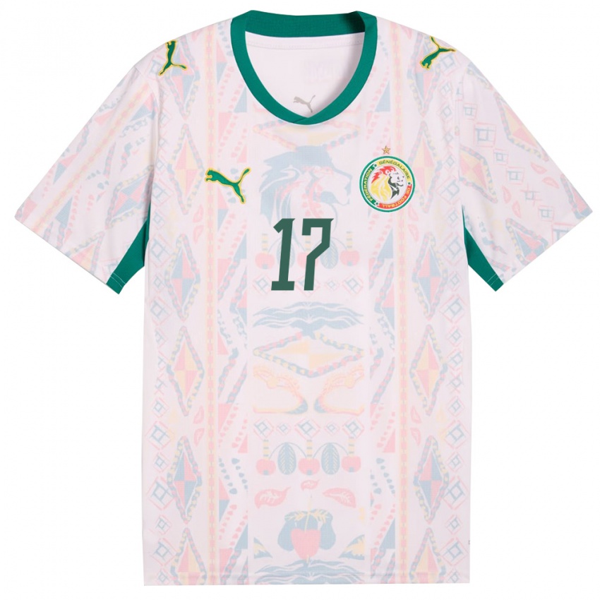 ילדים סנגל איברהימה דיאלו #17 לבן ירוק צהוב ג'רזי ביתית 26-28 חולצה קצרה