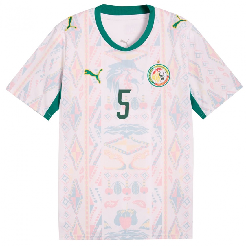 ילדים סנגל Omar Sarr #5 לבן ירוק צהוב ג'רזי ביתית 26-28 חולצה קצרה