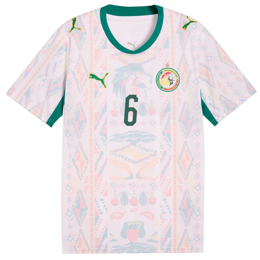 ילדים סנגל פאפה דאודה דיונג #6 לבן ירוק צהוב ג'רזי ביתית 26-28 חולצה קצרה