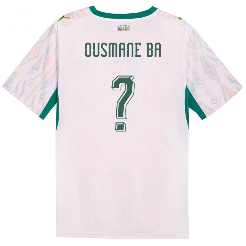 ילדים סנגל עוסמאן בה #0 לבן ירוק צהוב ג'רזי ביתית 26-28 חולצה קצרה