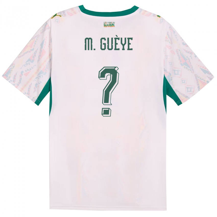 ילדים סנגל Mouhamed Guèye #0 לבן ירוק צהוב ג'רזי ביתית 26-28 חולצה קצרה