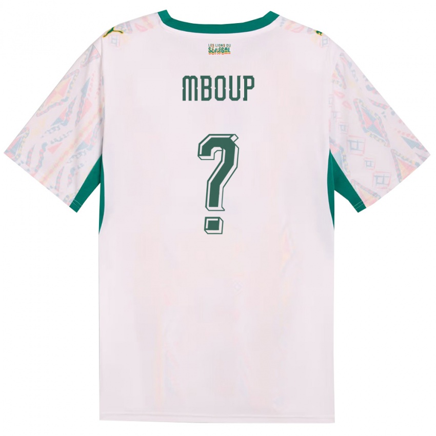 ילדים סנגל Pathé Mboup #0 לבן ירוק צהוב ג'רזי ביתית 26-28 חולצה קצרה