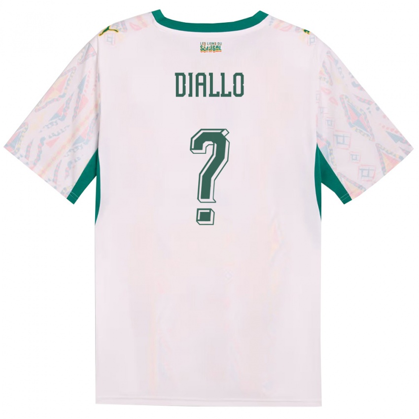 ילדים סנגל סמבה דיאלו #0 לבן ירוק צהוב ג'רזי ביתית 26-28 חולצה קצרה