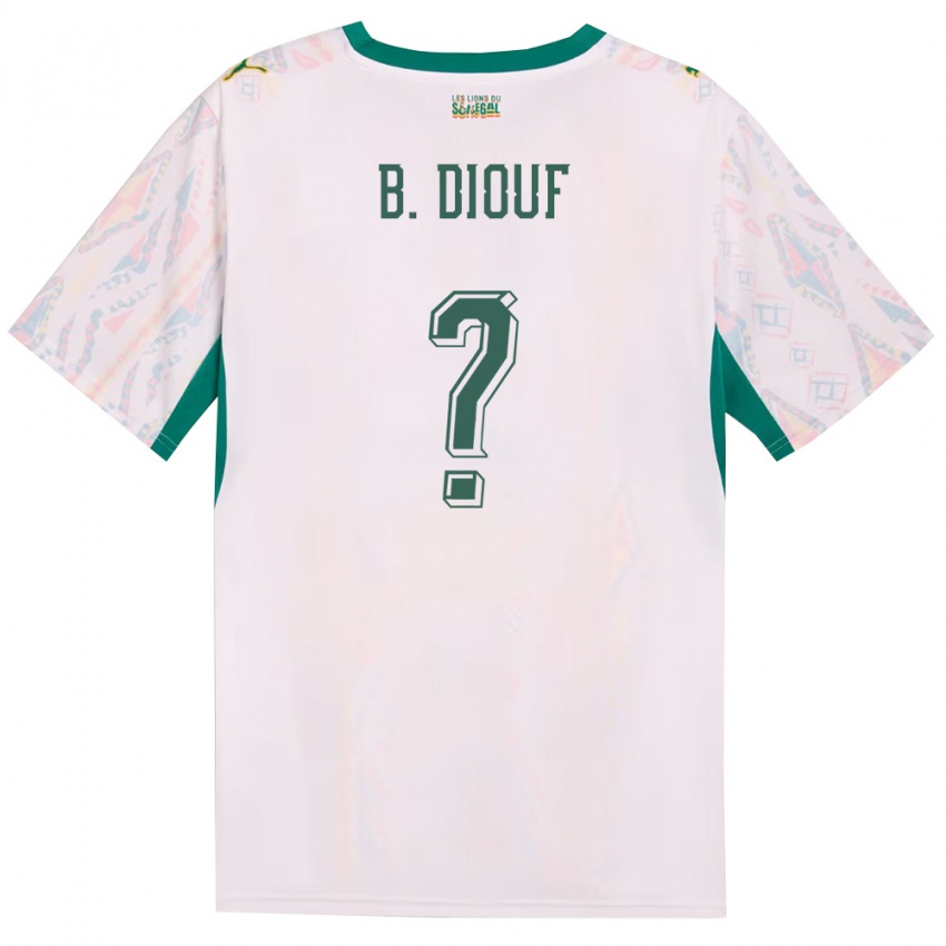 ילדים סנגל El Hadji Bilal Diouf #0 לבן ירוק צהוב ג'רזי ביתית 26-28 חולצה קצרה