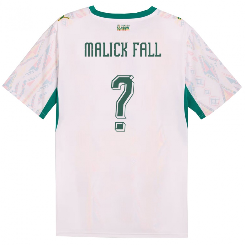 ילדים סנגל El Hadji Malick Fall #0 לבן ירוק צהוב ג'רזי ביתית 26-28 חולצה קצרה