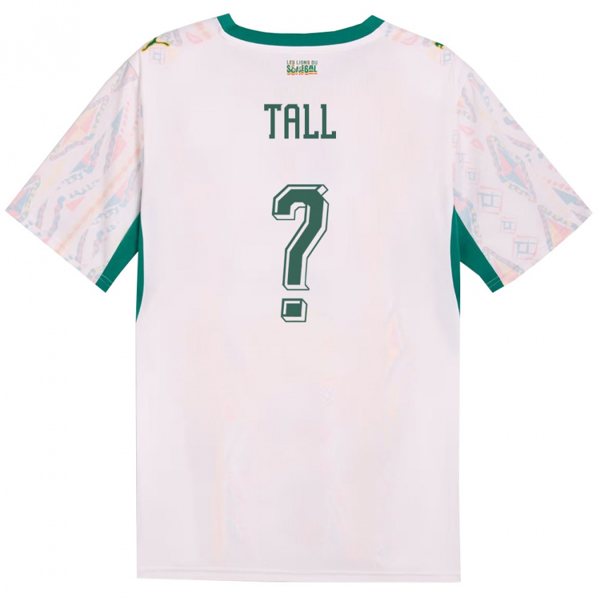 ילדים סנגל Ibrahima Tall #0 לבן ירוק צהוב ג'רזי ביתית 26-28 חולצה קצרה