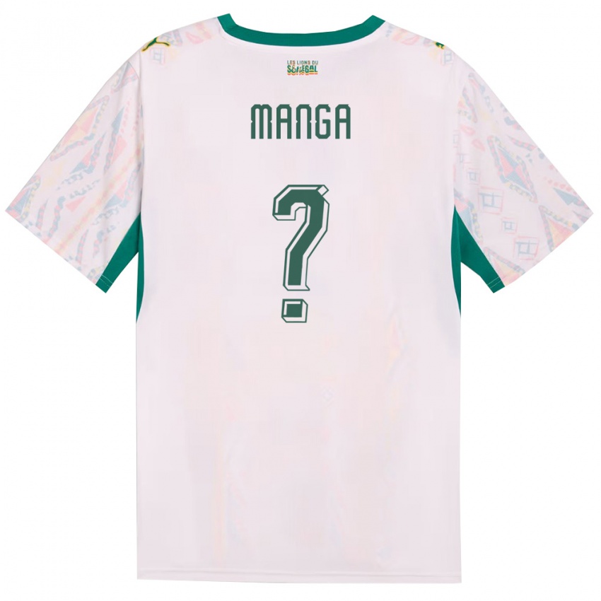 ילדים סנגל Ismaila Manga #0 לבן ירוק צהוב ג'רזי ביתית 26-28 חולצה קצרה