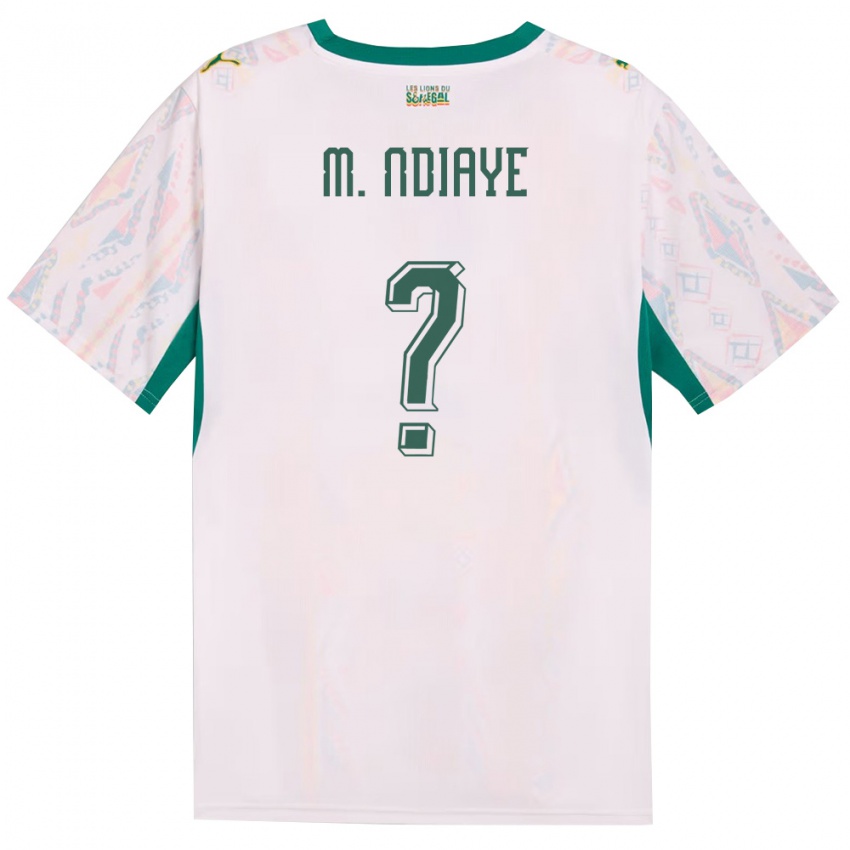 ילדים סנגל Madicke Ndiaye #0 לבן ירוק צהוב ג'רזי ביתית 26-28 חולצה קצרה