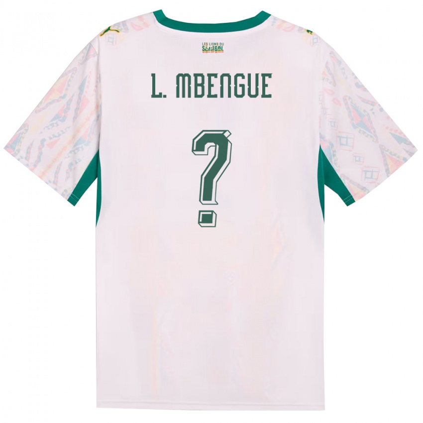 ילדים סנגל Lamine Mbengue #0 לבן ירוק צהוב ג'רזי ביתית 26-28 חולצה קצרה