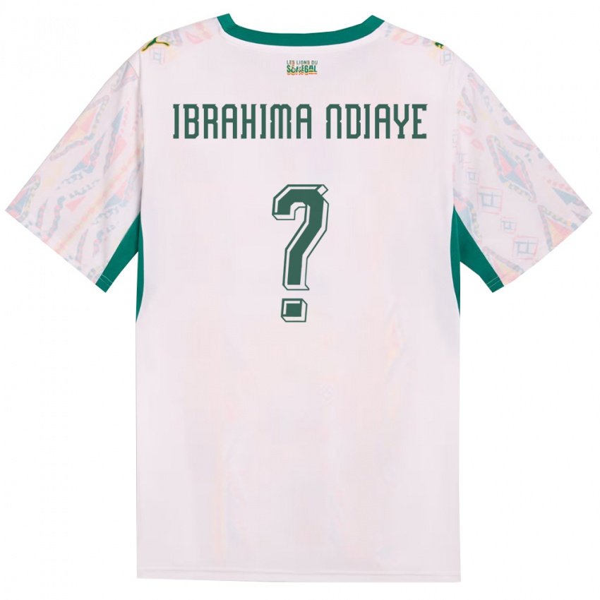 ילדים סנגל Mbaye Ibrahima Ndiaye #0 לבן ירוק צהוב ג'רזי ביתית 26-28 חולצה קצרה