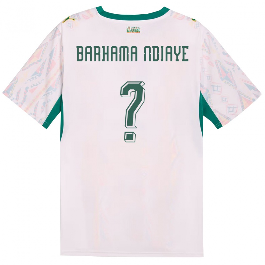 ילדים סנגל Sidy Barhama Ndiaye #0 לבן ירוק צהוב ג'רזי ביתית 26-28 חולצה קצרה