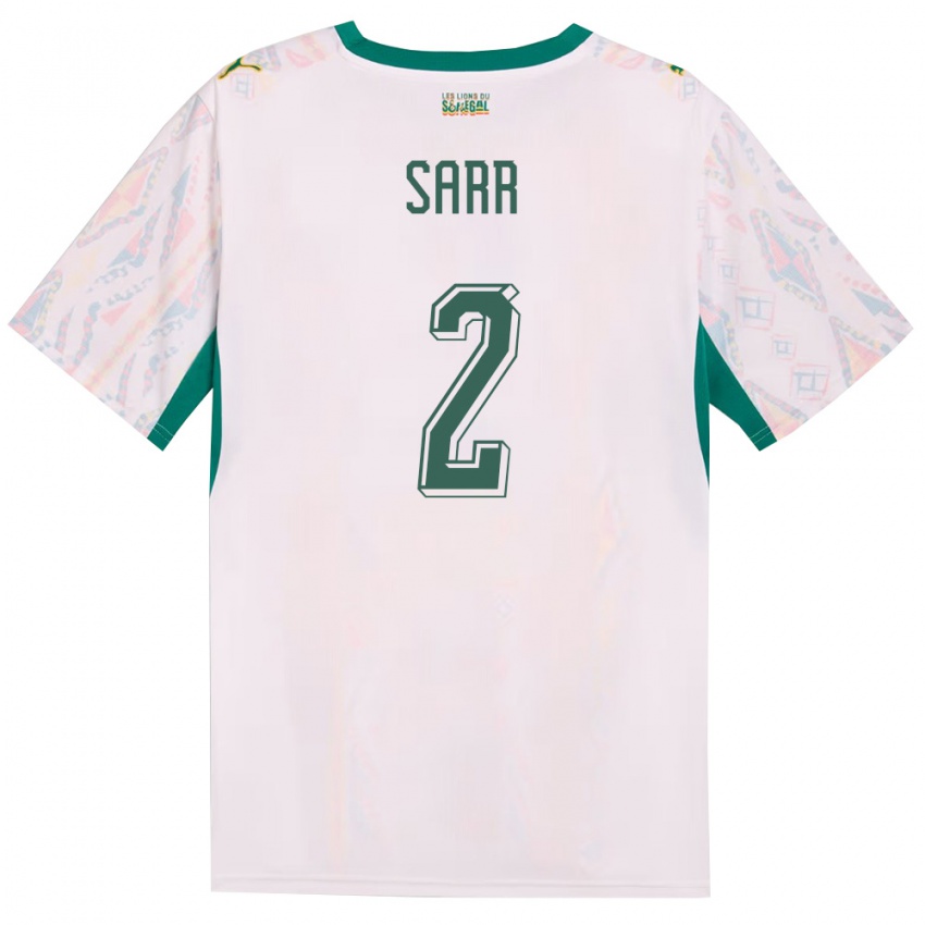 ילדים סנגל ממאדו סאר #2 לבן ירוק צהוב ג'רזי ביתית 26-28 חולצה קצרה