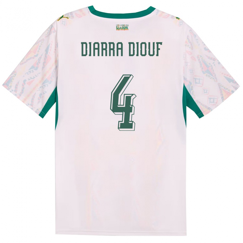 ילדים סנגל מיים דיארה דיוף #4 לבן ירוק צהוב ג'רזי ביתית 26-28 חולצה קצרה