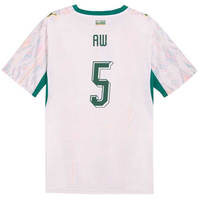 ילדים סנגל סולימאן אוו #5 לבן ירוק צהוב ג'רזי ביתית 26-28 חולצה קצרה