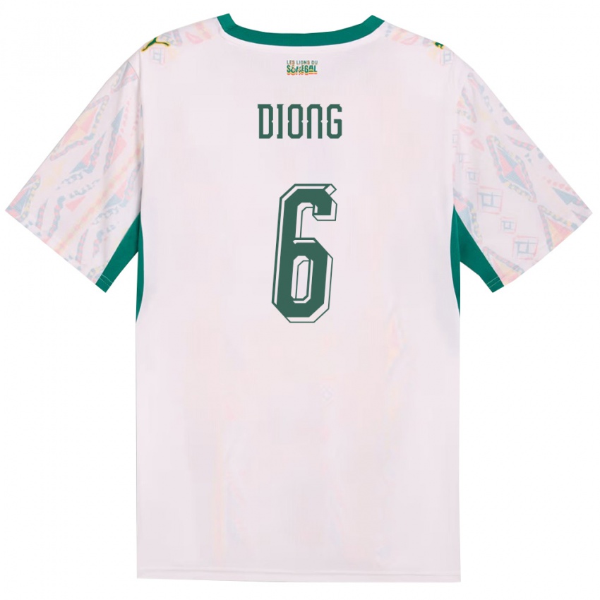 ילדים סנגל פאפה דאודה דיונג #6 לבן ירוק צהוב ג'רזי ביתית 26-28 חולצה קצרה