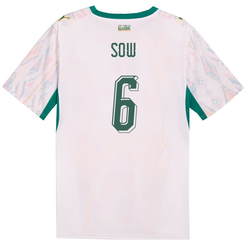 ילדים סנגל Mame Sow #6 לבן ירוק צהוב ג'רזי ביתית 26-28 חולצה קצרה