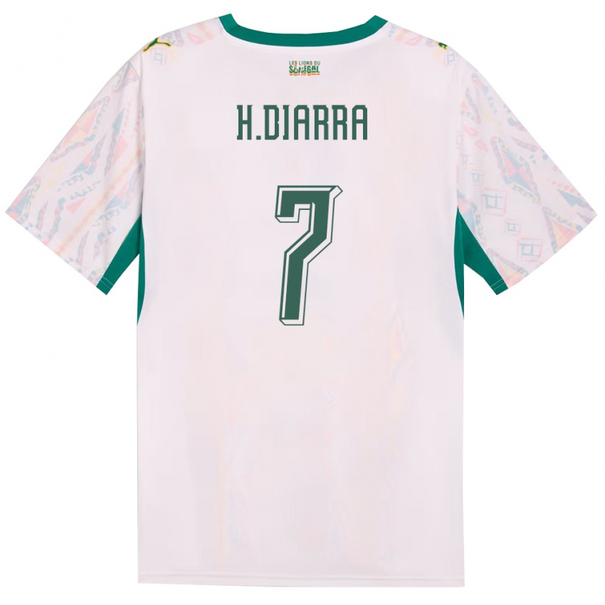 ילדים סנגל הביב דיארה #7 לבן ירוק צהוב ג'רזי ביתית 26-28 חולצה קצרה