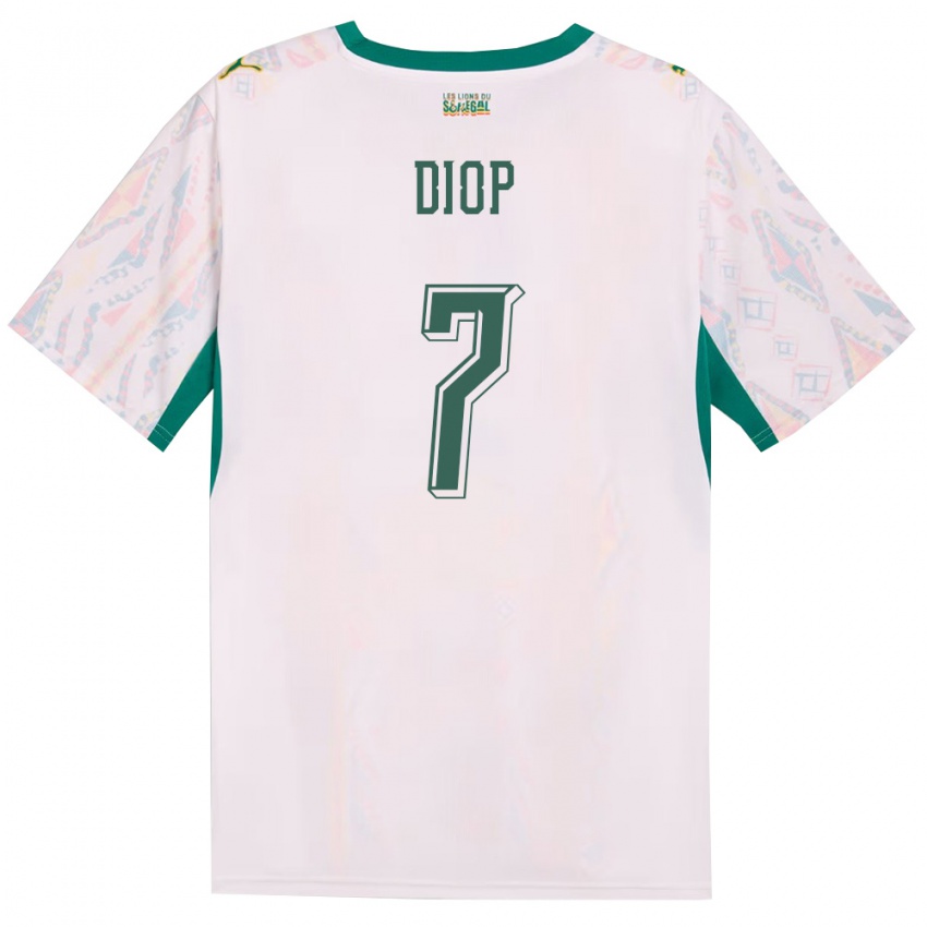 ילדים סנגל מאמה דיופ #7 לבן ירוק צהוב ג'רזי ביתית 26-28 חולצה קצרה