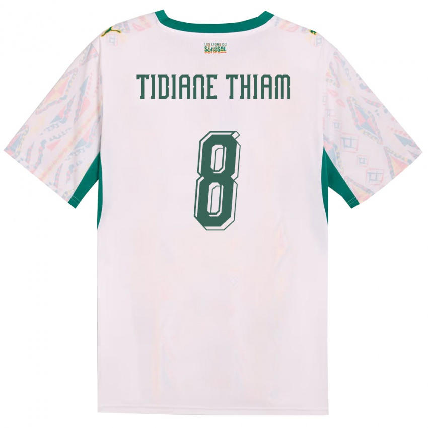 ילדים סנגל שייח טידיאן תיאם #8 לבן ירוק צהוב ג'רזי ביתית 26-28 חולצה קצרה