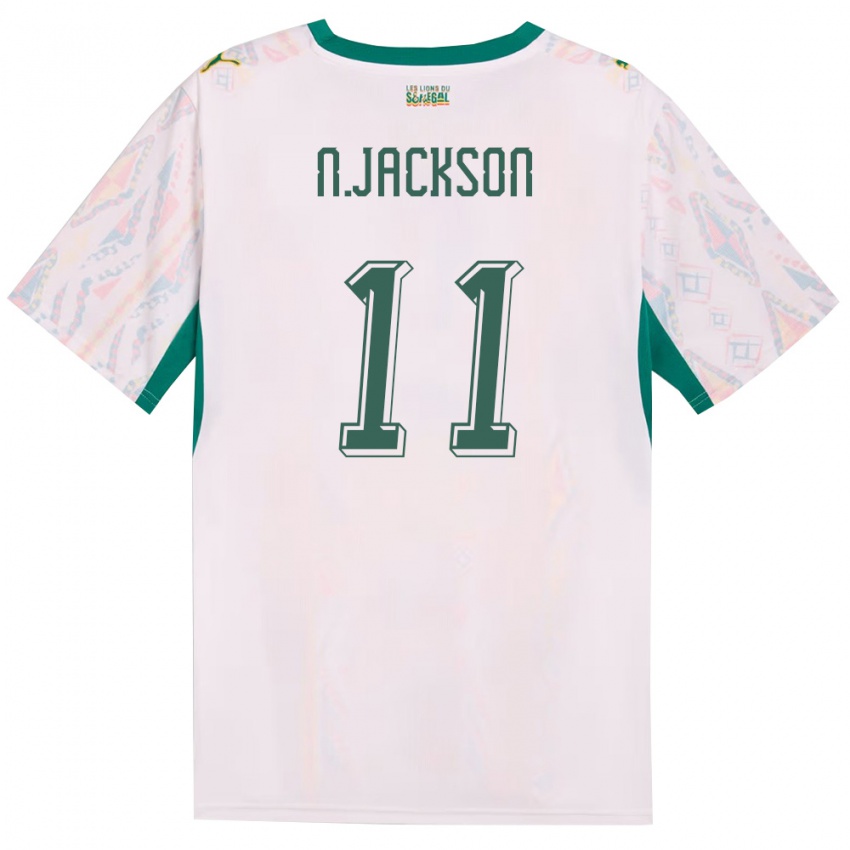 ילדים סנגל ניקולס ג׳קסון #11 לבן ירוק צהוב ג'רזי ביתית 26-28 חולצה קצרה