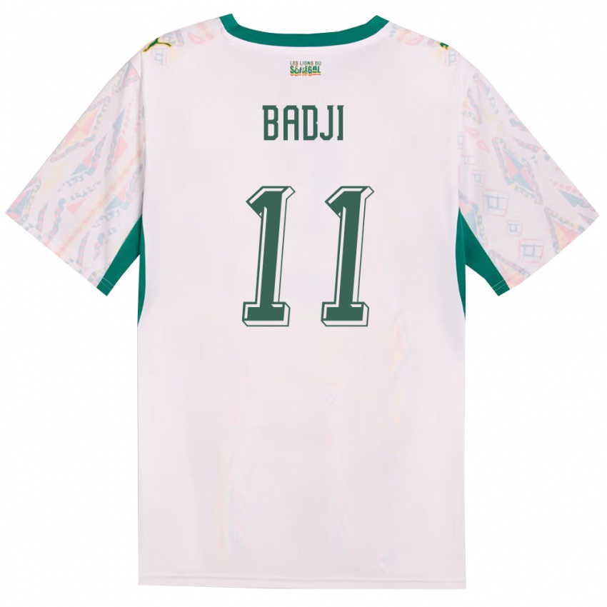 ילדים סנגל Amidou Badji #11 לבן ירוק צהוב ג'רזי ביתית 26-28 חולצה קצרה